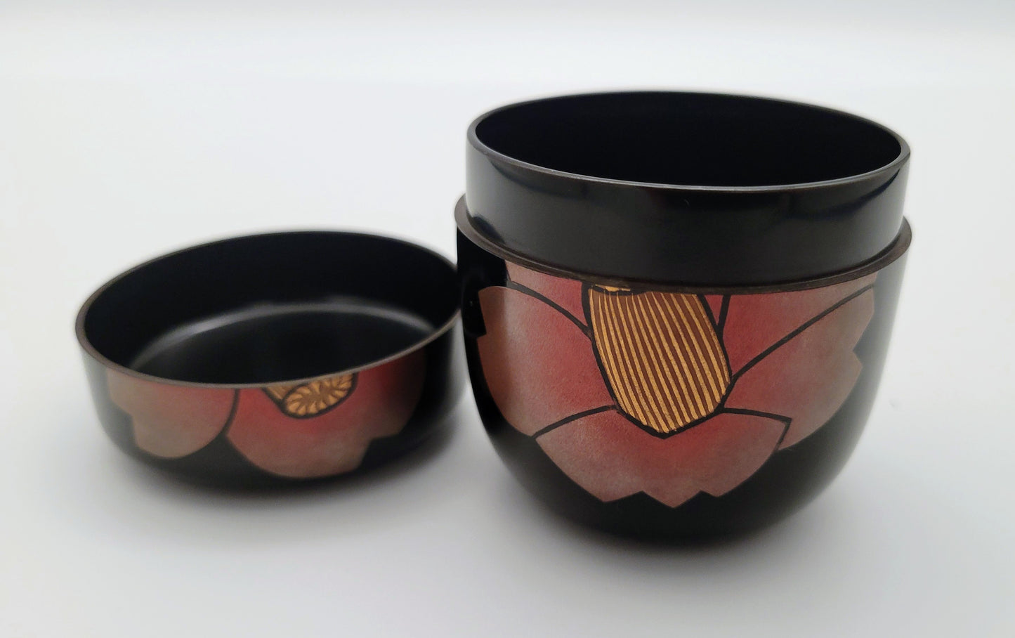 Camellia usucha natsume 椿紋薄茶器 Oshita Kosen