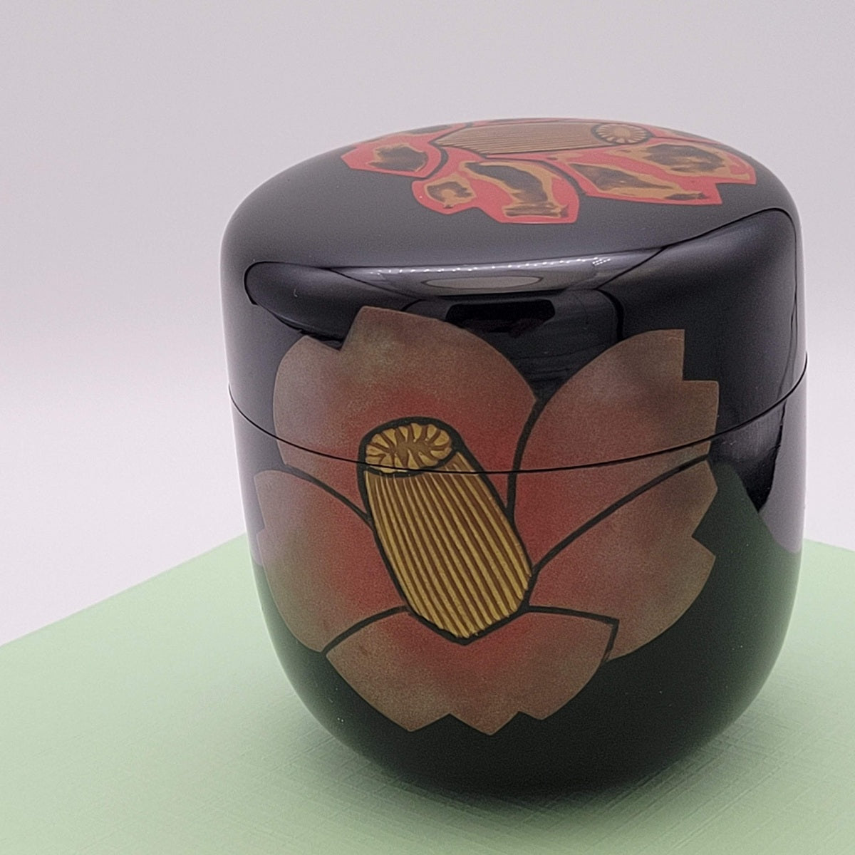 Camellia usucha natsume 椿紋薄茶器 Oshita Kosen