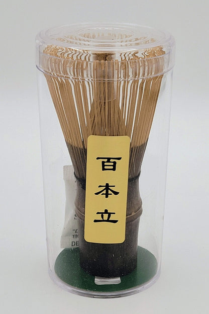 Matcha set handgesneden zwarte bamboe wisk klopper (100 tanden) 百本立