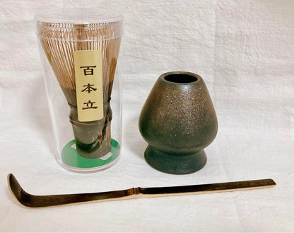 Zwarte Bamboe Matcha Set – Handgemaakt (黒竹) - Chasen 100 Standing Prongs